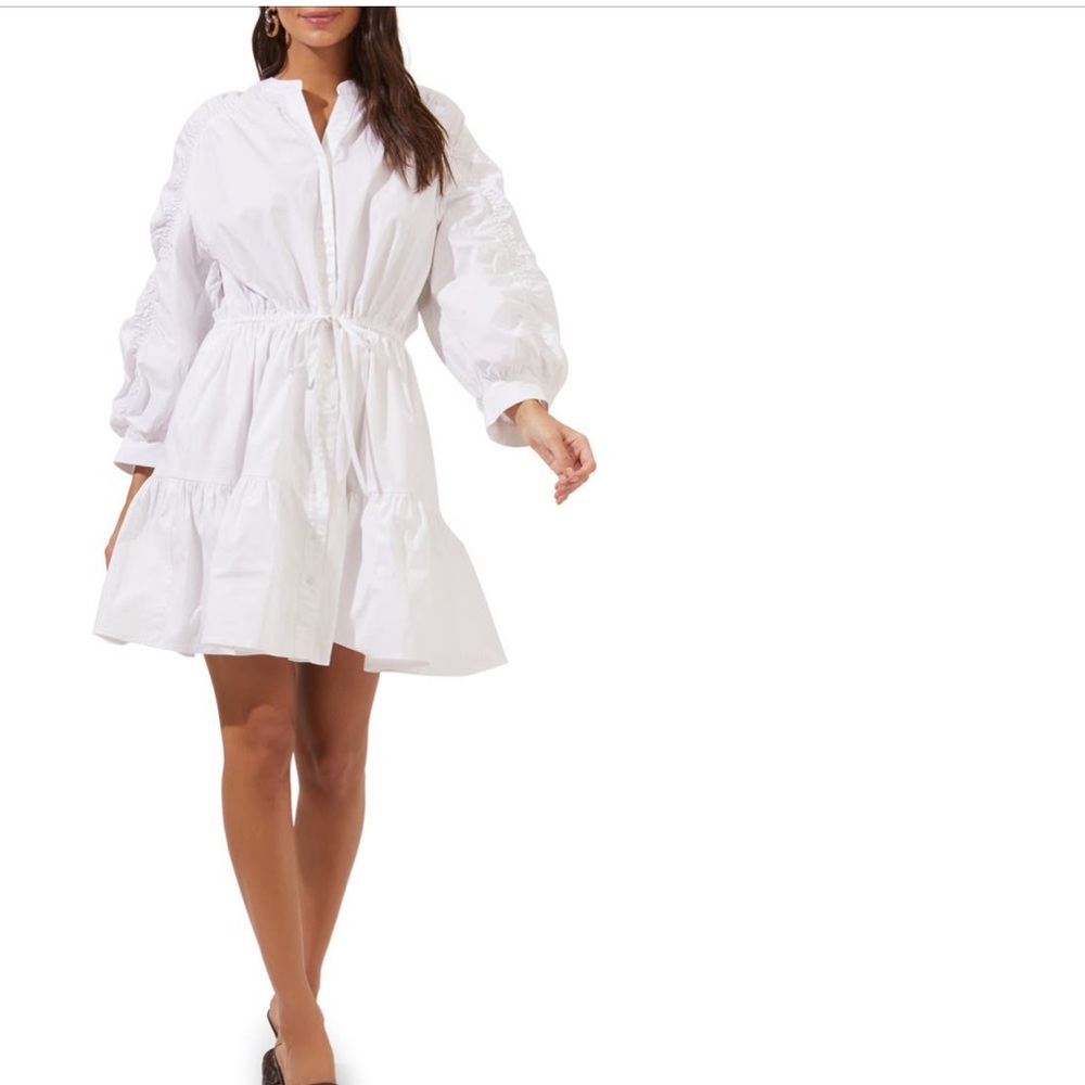 ASTR Ruched Shirtdress NWOT
